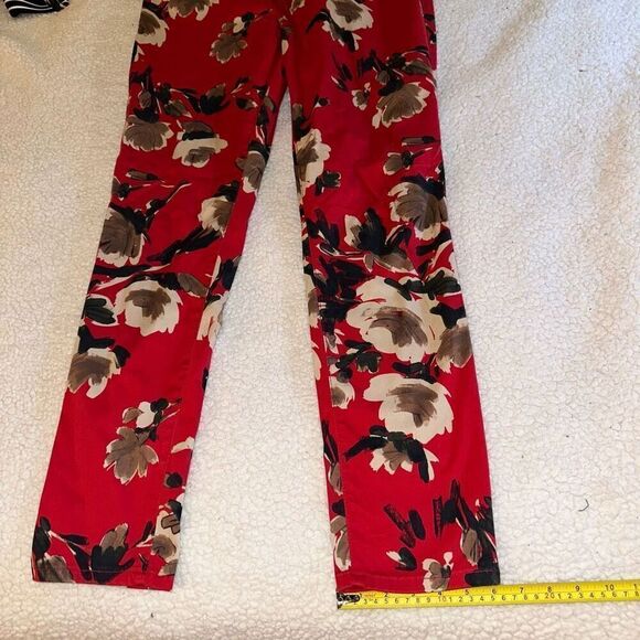 Chicos Women’s Platinum Jegging Pants Red Tan Floral Pattern Size 2 (Womens Size - Picture 4 of 12